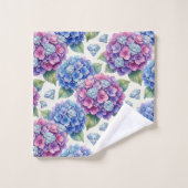 Chique Hydrangea- en Diamanten Handdoeken Set (Wasdoekje)