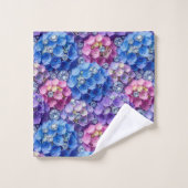 Chique Hydrangea- en Diamanten Handdoeken Set (Wasdoekje)