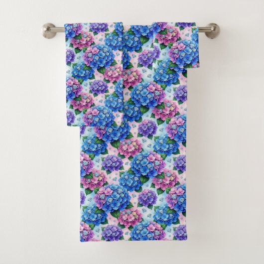 Chique Hydrangea en Diamanten Handdoeken Set (Insitu)