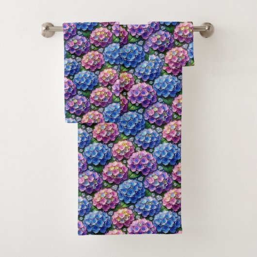Chique Hydrangea en Diamanten Handdoeken Set (Insitu)