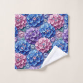 Chique Hydrangea- en Diamanten Handdoeken Set (Wasdoekje)