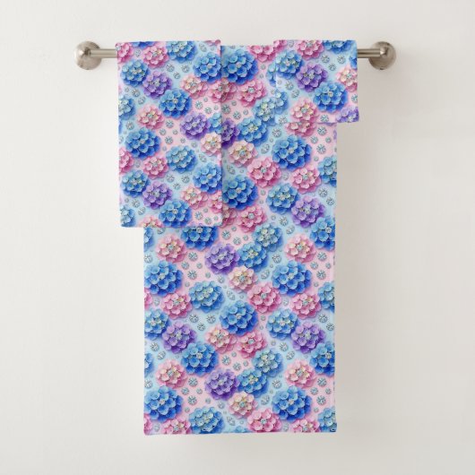 Chique Hydrangea- en Diamanten Handdoeken Set (Insitu)