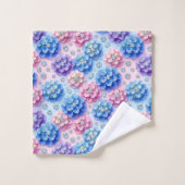 Chique Hydrangea- en Diamanten Handdoeken Set (Wasdoekje)