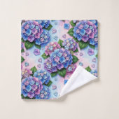 Chique Hydrangea- en Diamanten Handdoekenset Bad Handdoek (Wasdoekje)