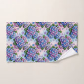 Chique Hydrangea- en Diamanten Handdoekenset Bad Handdoek (Handdoek)