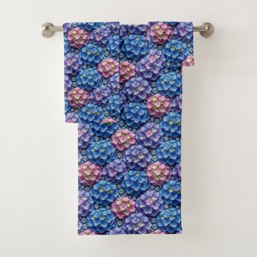 Chique Hydrangea- en Diamanten Handdoekenset Bad Handdoek (Insitu)