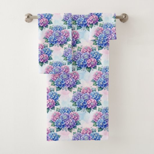 Chique Hydrangea- en Diamanten Handdoekenset Bad Handdoek (Insitu)