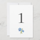 Chique Hydrangea Tafelnummer Bruiloft Platte Kaart (Voorkant)