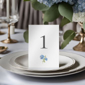 Chique Hydrangea Tafelnummer Bruiloft Platte Kaart