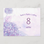 Chique Hydrangeas Trouwtafel Nummer Kaart (Voorkant)