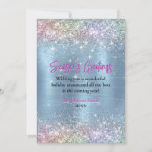 Chique ijsblauw glitter Kerst nieuwjaarskaart groe Kaart (Voorkant)