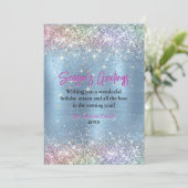 Chique ijsblauwe faux glitter Kerstmis nieuwjaar (Staand voorkant)