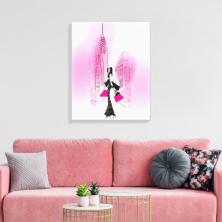 Chique in New York City Uitgerekt Canvas Print