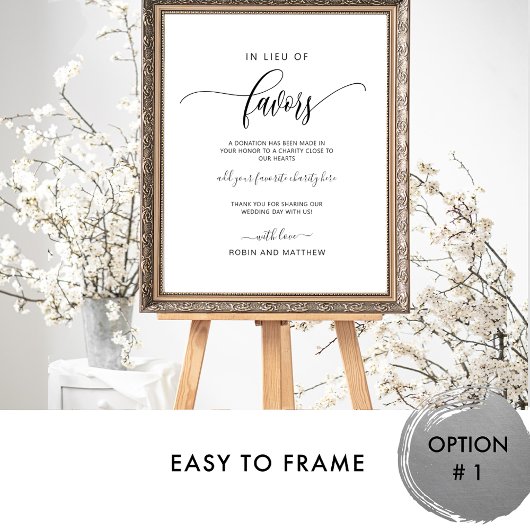 Chique in plaats van gunsten bruiloft liefdadighei poster