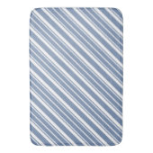 Chique Indigo Blauwe, Witte Ticking Strepen Badmat (Voorkant Verticaal)