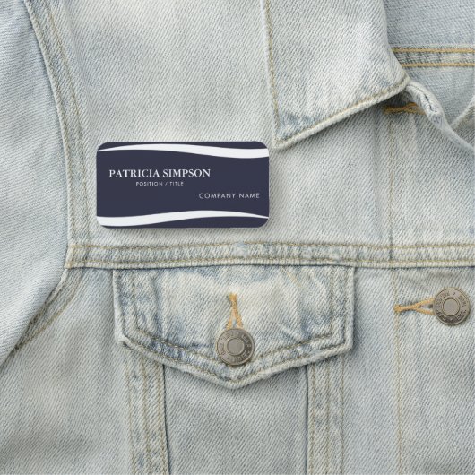 Chique Indigo Donkerblauw Wit: Professionele Elega Naamplaatje (In situ)