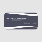 Chique Indigo Donkerblauw Wit: Professionele Elega Naamplaatje (Voorkant)