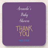 Chique Indigo Gouden Kleur Minimalistisch Baby sho Bier Onderzetter (Voorkant)