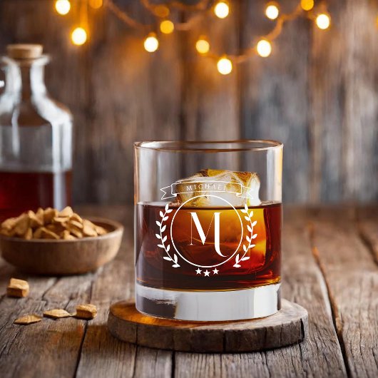 Chique Initiaal Monogram Whisky Glas
