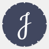 Chique Initiaal Navy Stickers (Voorkant)