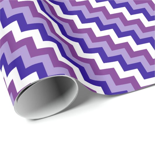 Chique inpakpapier: Mauve, blauwe witte chevrons Cadeaupapier (Rol Hoek)