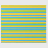 Chique inpakpapier: Turquoise gele groene streep Cadeaupapier (Vlak)