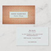 Chique interieurontwerp Gouden folie ziet er blauw Visitekaartje (Voorkant / Achterkant)