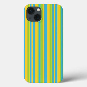 Chique iPad Case: Turquoise, geel, groene strepen Case-Mate iPhone Case