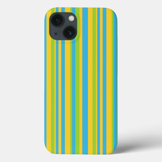 Chique iPad Case: Turquoise, geel, groene strepen Case-Mate iPhone Case (Achterkant)