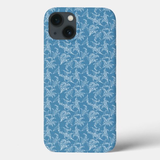 Chique iPad Case, witte lelies van de vallei: blau Case-Mate iPhone Case (Achterkant)
