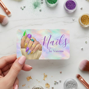 Chique Iridiserende Opal Nagelstudio Manicurist Ku Visitekaartje