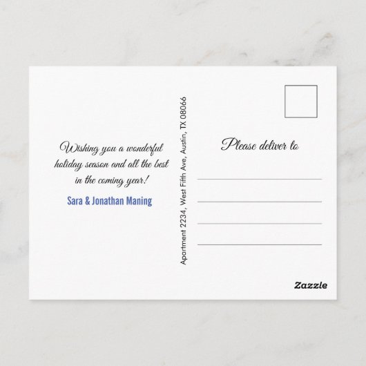 Chique iriserende eenhoorn glitter Kerstmis nieuwj Briefkaart (Achterkant)