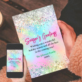 Chique iriserende glinsterende Kerst- en nieuwjaar Kaart