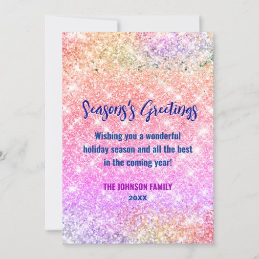 Chique iriserende ombre glitter Kerstmis nieuwjaar (Voorkant)