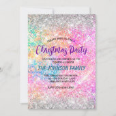 Chique iriserende roze zilveren faux glitter Kerst Kaart (Voorkant)