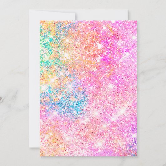 Chique iriserende roze zilveren faux glitter Kerst Kaart (Achterkant)