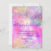 Chique iriserende zilver kerst nieuwjaar groet kaart (Voorkant)