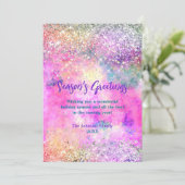 Chique iriserende zilveren glitter Kerstmis nieuwj (Staand voorkant)