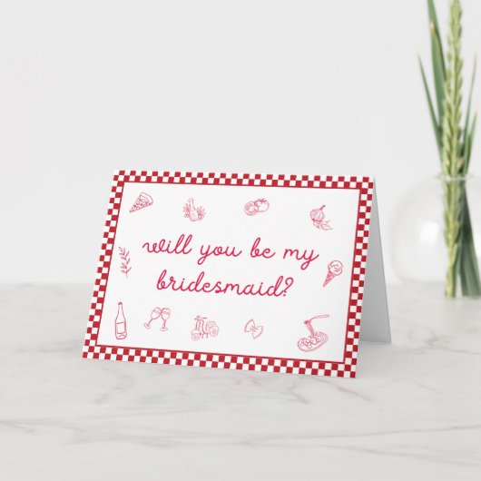 Chique italiaans "dat is nog meer" bruidsmeisje vo kaart (Voorkant)