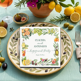 Chique Italiaanse citrus verlovingsfeest Servet