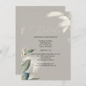 Chique ivoor Blauwgroen pampagras Kaart (Voorkant / Achterkant)