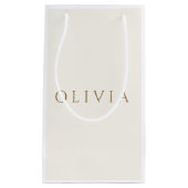 Chique ivoor crème minimalistisch monogram klein cadeauzakje (Voorkant)