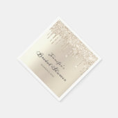 Chique ivoor druipende glitterscript bruiloft servet (Hoek)