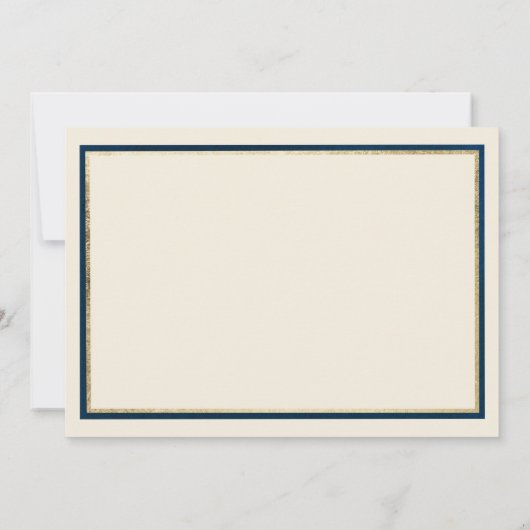 Chique ivoor navy blauw faux goud Bachelorette Par Kaart (Achterkant)