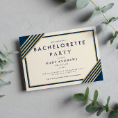 Chique ivoor navy blauw faux goud Bachelorette Par Kaart