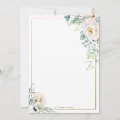 Chique Ivoor Pioen Roos Bloemen Groen Baby shower Kaart (Achterkant)