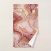 Chique ivoor, terracotta en goud gemarmerd bad handdoek (Handdoek)
