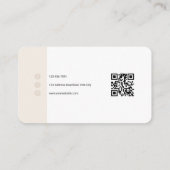 Chique Ivoor Warm Wit Minimalistische Qr Code Visitekaartje (Achterkant)