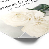 Chique Ivoor Wit Rose Cadeaus & Kaarten Trouwbord Poster (Hoek)