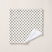 Chique Ivoor Zwart Strepen Polka Dots Bad Handdoek (Wasdoekje)